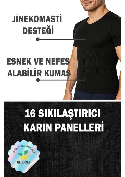 Erkek Korse Atlet Göğüs Jinekomasti ve Göbek Karın Toparlayıcı Fit Görünüm Kısa Kollu modelleri