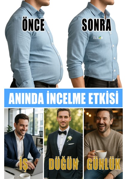 Erkek Korse Atlet Göğüs Jinekomasti ve Göbek Karın Toparlayıcı Fit Görünüm Kısa Kollu fırsatları