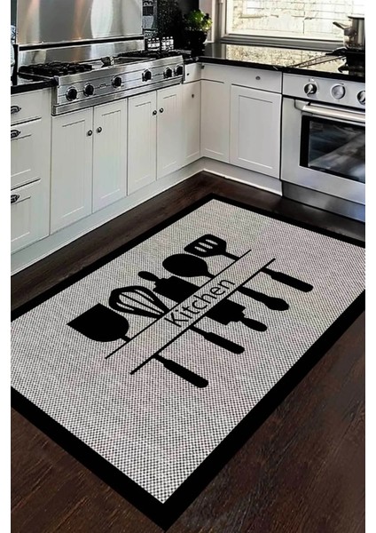 Dijital Kaymaz Yıkanabilir Modern Iskandinav Mutfak Halısı Salon Halısı Yolluk DC-5081