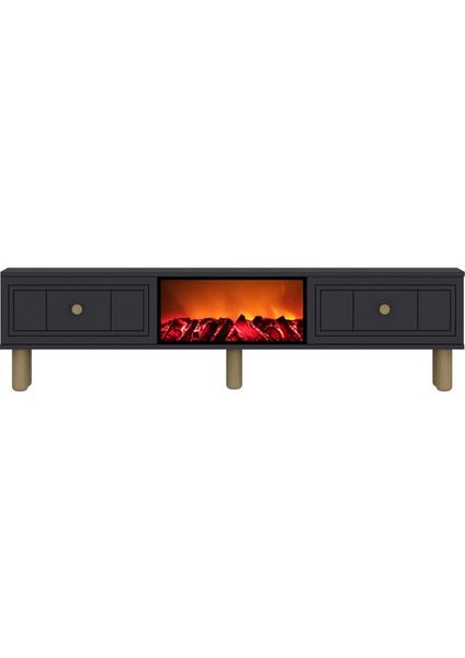 Darioct Şömineli (A) Bohem Tv Sehpası Antrasit-Antrasit modelleri