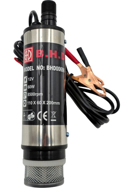 B.h.d. BHD00698 12V/51MM Kendinden Emişli Taşınabilir Yakıt/sıvı Yağ Aktarma Mazot Pompası