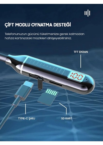 Fitness Tutkunu Boyundan Askılı Bluetooth Kulaklık 130 Saat Çalma Süresi modelleri