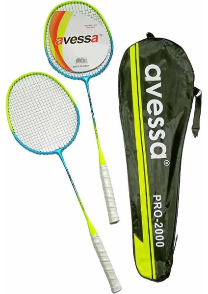 BRK-2000 Badminton Raketi Set Çantalı Neon Sarı