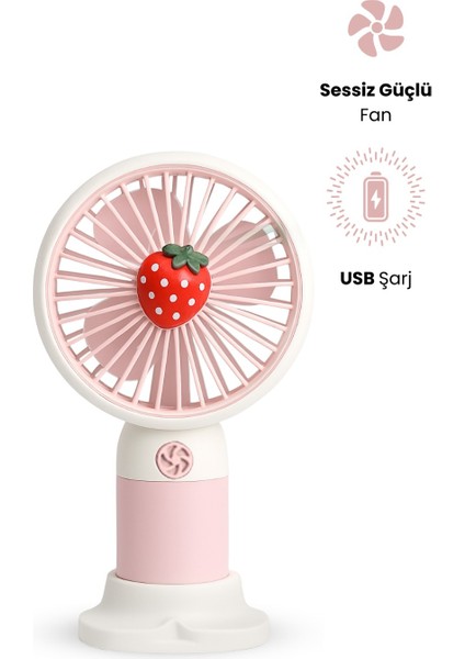Mini Fan Şarjlı Taşınabilir El Vantilatörü Telefon Standı Meyve Figürlü USB Mini Fan 250MAH 5W Güçlü fırsatları