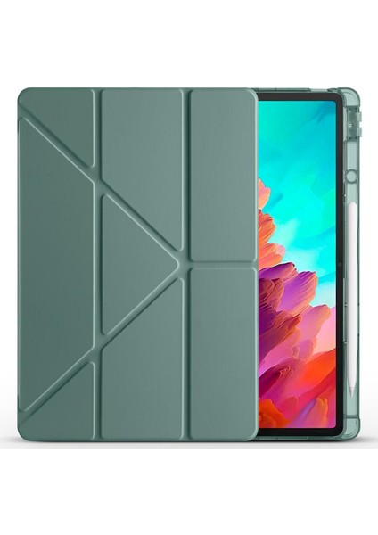 Lenovo Idea Tab Pro 12.7" Uyumlu Kılıf Kalem Bölmeli Tri Folding Standlı Arkası Silikon Uyku Modlu fiyatları