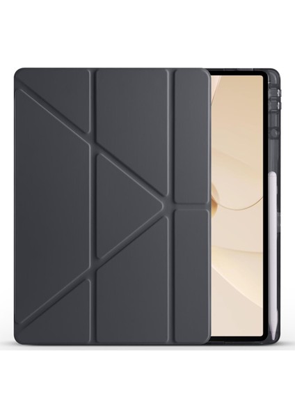 Huawei Matepad 12 x Uyumlu Kılıf Kalem Bölmeli Tri Folding Standlı Arkası Silikon Uyku Modlu fiyatları