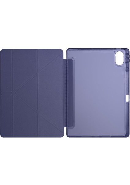 Huawei Matepad 12 x Uyumlu Kılıf Kalem Bölmeli Tri Folding Standlı Arkası Silikon Uyku Modlu modelleri