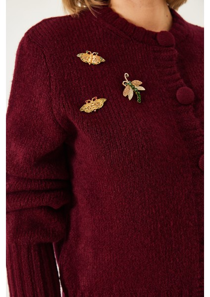 Kadın Broş Detaylı Triko Hırka fiyatları