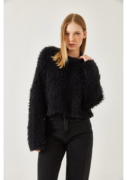 Kadın Tüylü Triko Kazak fırsatları