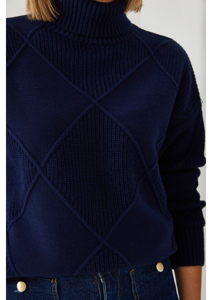 Kadın Balıkçı Yaka Triko Kazak