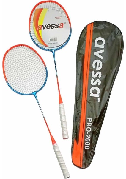 BRK-2000 Badminton Raketi Set Çantalı Neon Turuncu