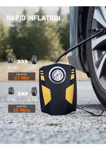 ERG-511 Analog Basınç Göstergeli Oto Lastik Şişirme Pompası Hava Kompresörü fırsatları