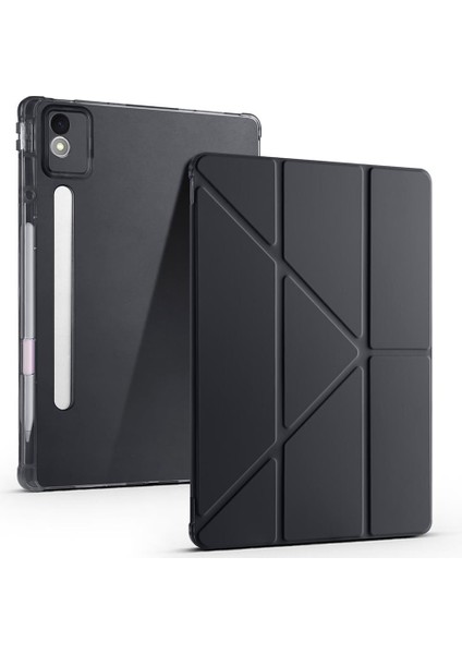 Lenovo Idea Tab Pro 12.7" Uyumlu Kılıf Kalem Bölmeli Tri Folding Standlı Arkası Silikon Uyku Modlu