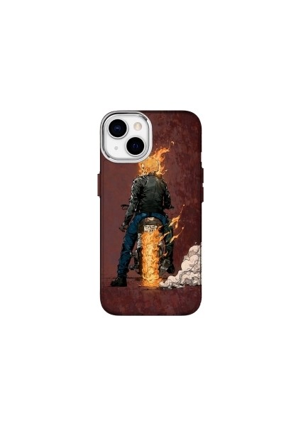 IPHONE 14 Özel Ghost Rider Tasarımlı Lüks Silikon Kılıf