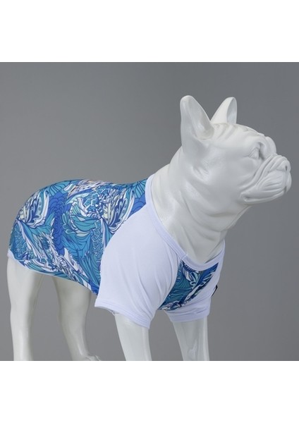 Blue Flowers Küçük, Orta ve Büyük Irk Köpek Tshirt Beden 0