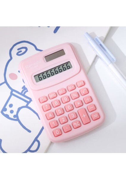 Mini Boy Pembe Öğrenci Hesap Makinesi, Şık ve Kullanışlı Tasarım