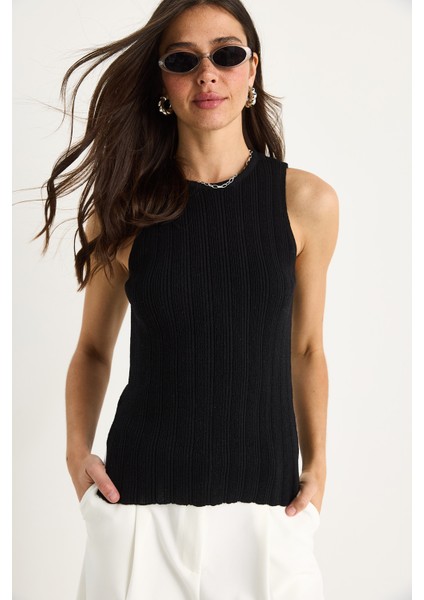 Kadın Bisiklet Yaka Fitilli Triko Bluz fiyatları