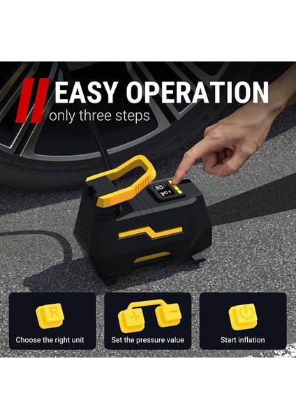 ERG-520 Dijital Basınç Göstergeli Oto Lastik Şişirme Pompası Hava Kompresörü fırsatları