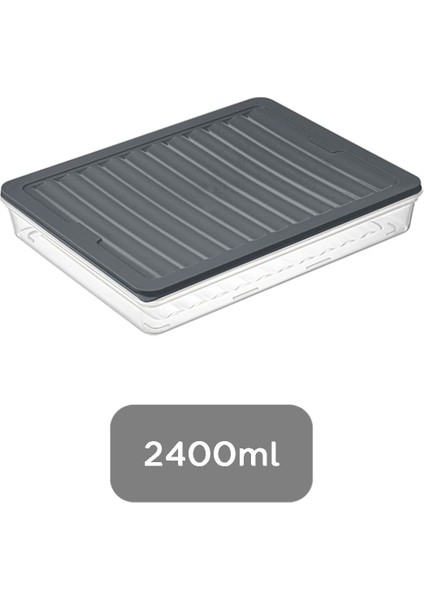 Mikrodalga Uyumlu Saklama Kabı Erzak Kabı Antrasit 1 x 2400ML fiyatları