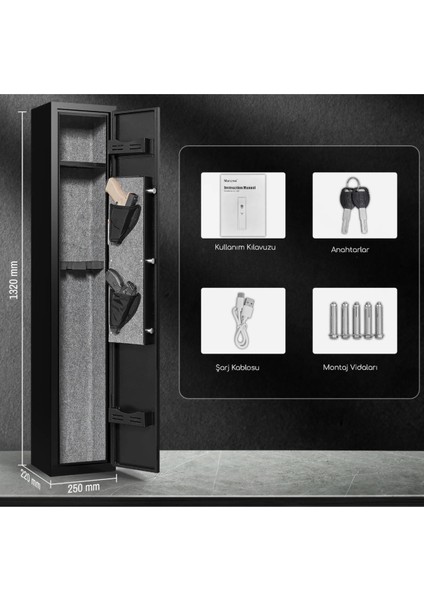 Gunsafe 1320F Parmak Izli Tüfek/tabanca Kasası modelleri