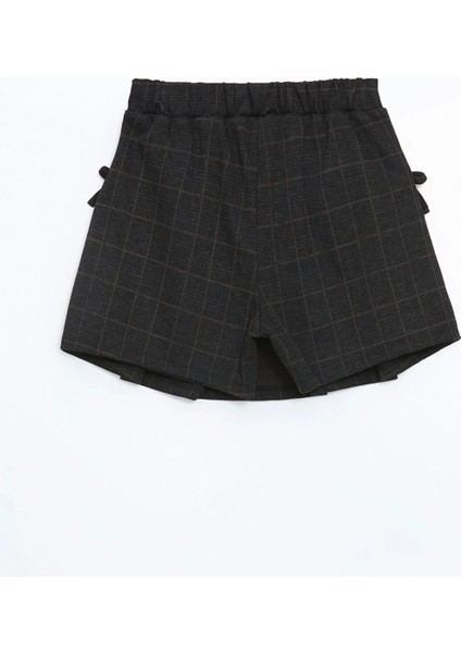 Lcw Kids Gri Beli Lastikli Ekose Kız Çocuk Şort Etek modelleri