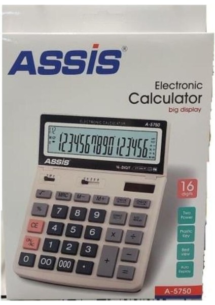 Gelişmiş 16 Haneli Elektronik Hesap Makinesi, Gri Renkli, Güçlü ve Güvenilir Kullanım
