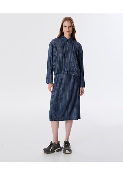 Denim Görünümlü Dokulu Gömlek TW6250025065629 fiyatları