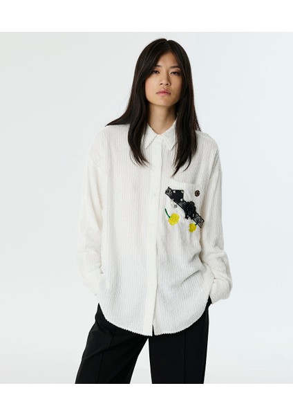 Karma Aksesuarlı Dokulu Gömlek TW6250025060018