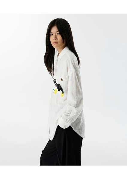 Karma Aksesuarlı Dokulu Gömlek TW6250025060018 fiyatları