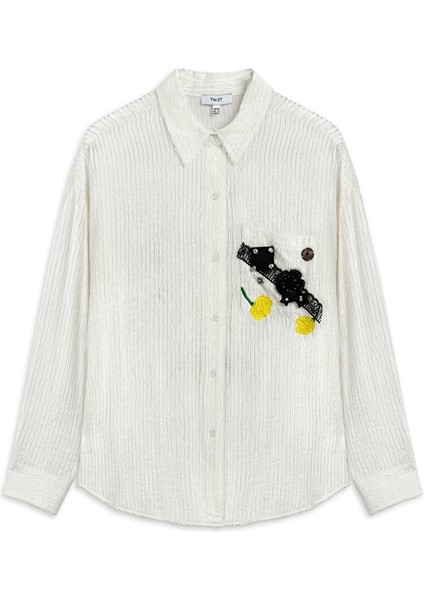 Karma Aksesuarlı Dokulu Gömlek TW6250025060018 indirimleri