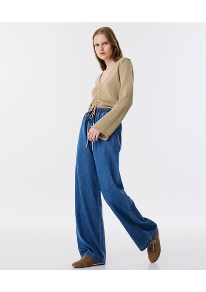 Elastik Bel Jean Pantolon TW6250003131629 fiyatları