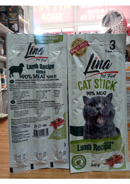 Stick Tahılsız Kedi Ödülü Kuzu Etli 3 x 5 GRAM