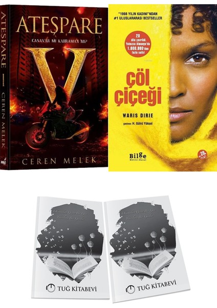 Çöl Çiçeği ve Ateşpare 1 Canavar Mı Kahraman Mı? Ceren Melek 2li Set + Hediyeli