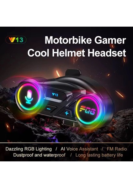 Y13 Motor Kask Kulaklık Rgb Modlu Radyolu Motosiklet Kulaklık 5.3 Bluetooth Intercom fırsatları