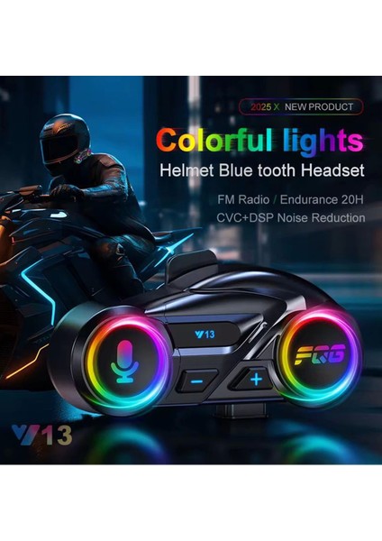 Y13 Motor Kask Kulaklık Rgb Modlu Radyolu Motosiklet Kulaklık 5.3 Bluetooth Intercom indirimleri