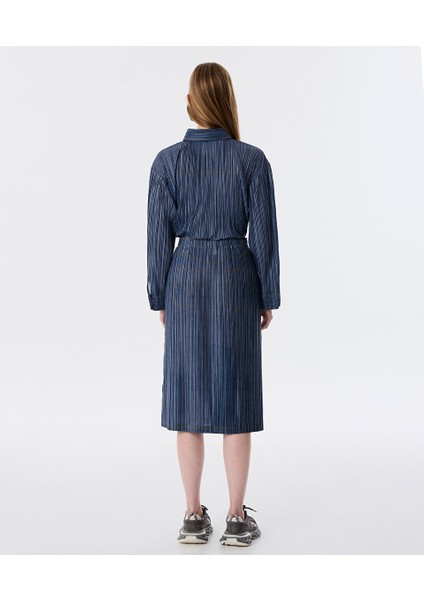 Denim Görünümlü Dokulu Etek TW6250004086629 fırsatları