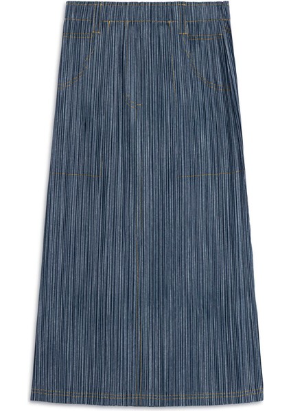 Denim Görünümlü Dokulu Etek TW6250004086629 indirimleri