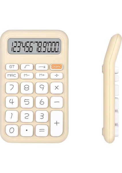 Krem Renk Beyaz Tuşlu 12 Haneli Hesap Makinesi, Taşınabilir ve Kullanışlı fiyatları