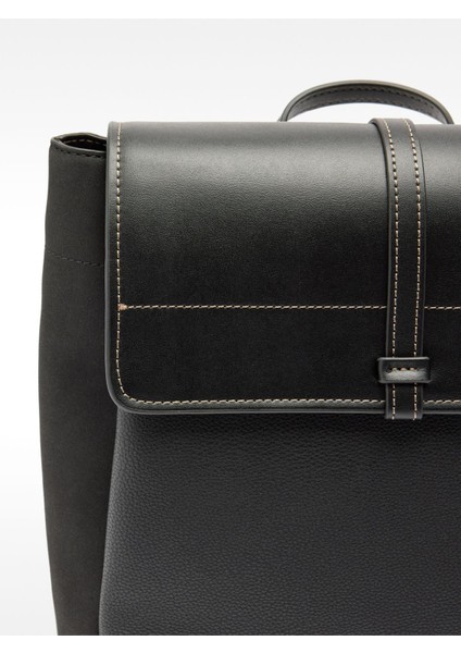 Kapaklı Suni Deri Sırt Çantası modelleri