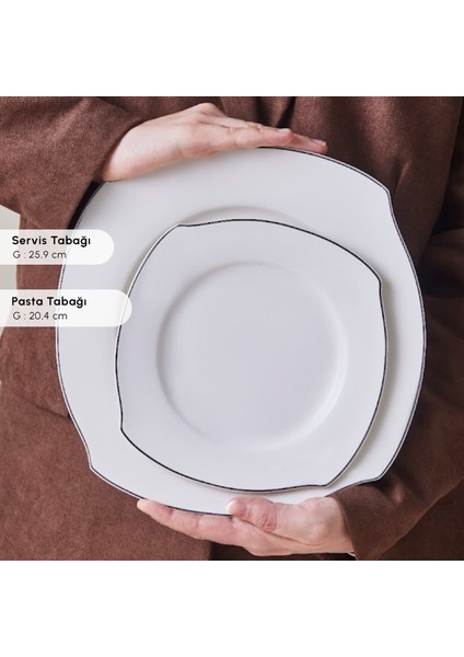 Square Bone Eterno 53 Parça 12 Kişilik Yemek Takımı Platin