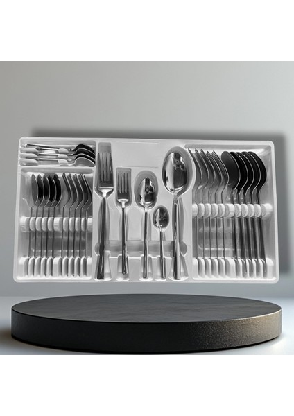 30 Parça 6 Kişilik Çatal Kaşık Seti Sade Model 18/0 Kalite Kutulu fiyatları