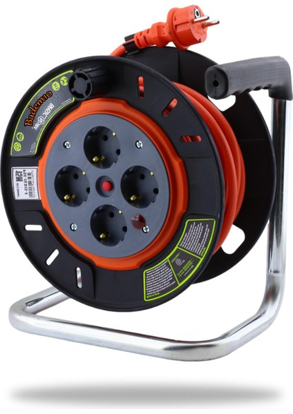 Küçük Makaralı Seyyar Cca Kablo 4 Priz Monofaze Uzatma Kablosu 3x1.5 mm Ttr Kablo Plastik 15 Metre indirimleri