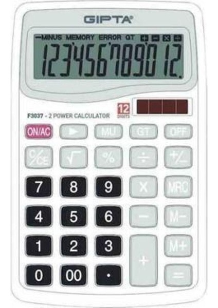 12 Haneli Masa Hesap Makinası, Vergi Fonksiyonu, Güçlü ve Dayanıklı F3049