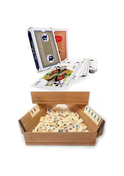 Büyük Boy Cilalı Tahta Ağaç Ahşap Okey Takımı 4 Kişilik Modern Tema 43 cm Ahşap Malzeme