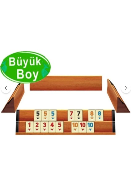 Büyük Boy Cilalı Tahta Ağaç Ahşap Okey Takımı 4 Kişilik Modern Tema 43 cm Ahşap Malzeme fiyatları
