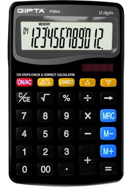 F3044 Dijital Masa Hesap Makinesi, 12 Dijital Ekran, Pratik ve Kullanışlı