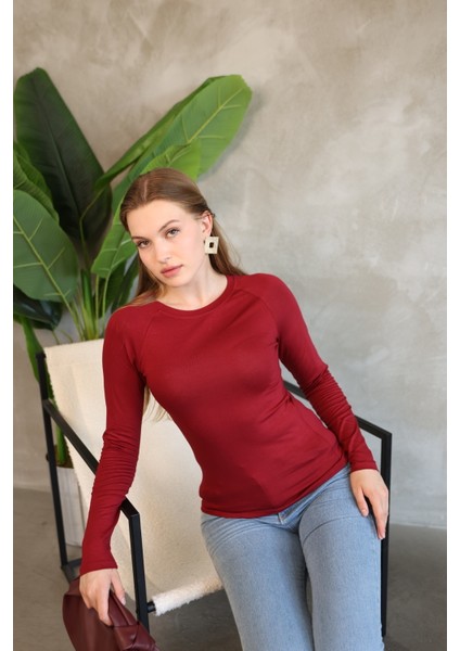 Soft Touch Modal Penye Basic Bluz Uzun Reglan Kol Kadın Body Likralı Tişört fiyatları