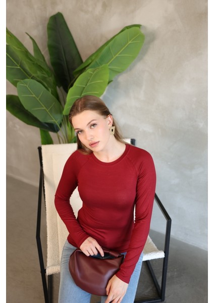 Soft Touch Modal Penye Basic Bluz Uzun Reglan Kol Kadın Body Likralı Tişört indirimleri