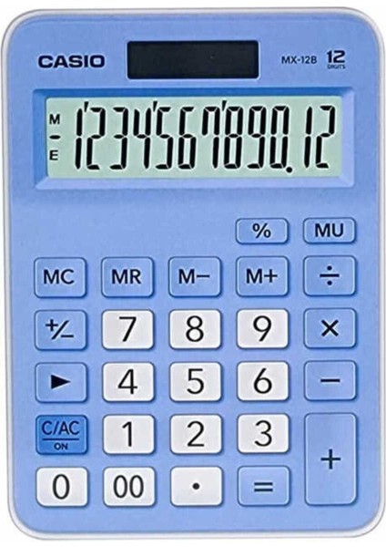 12 Hane Mavi Hesap Makinesi MS-20UC-BU, Güçlü ve Şık Tasarım