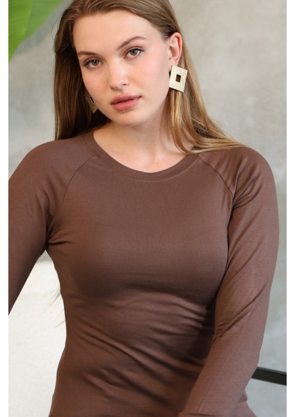 Soft Touch Modal Penye Basic Bluz Uzun Reglan Kol Kadın Body Likralı Tişört indirimleri